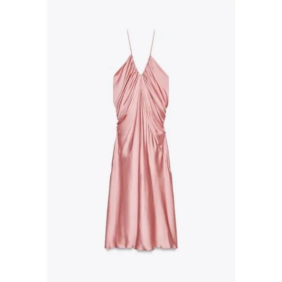 ZARA ZW COLLECTION SATIN VOLUME DRESS - Picture 4 of 16